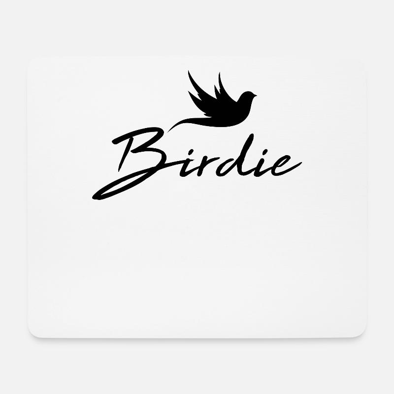 Birdie black - Mousepad (Querformat) - Weiß