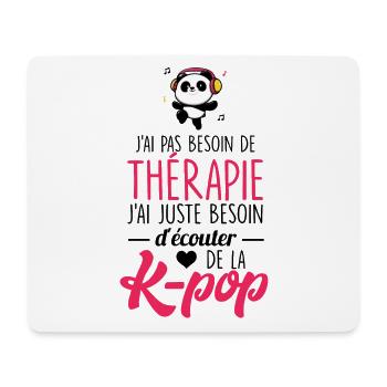 Je suis timide à la base quand on parle de k-pop - Tapis de souris (format paysage) - blanc - Devant