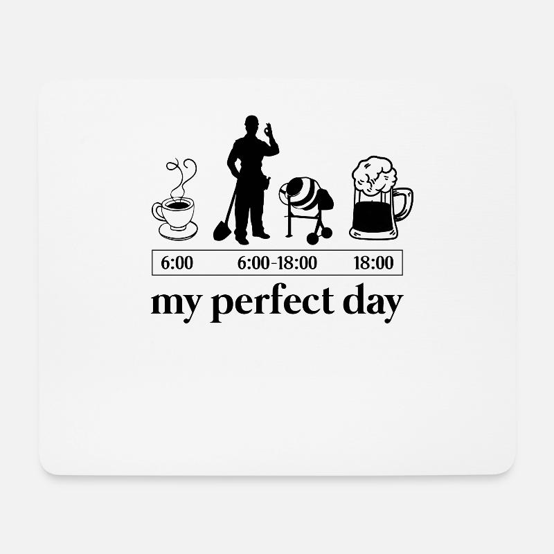 Betonmischer Betonieren Perfekter Tagesplan Maurer - Mousepad (Querformat) - Weiß