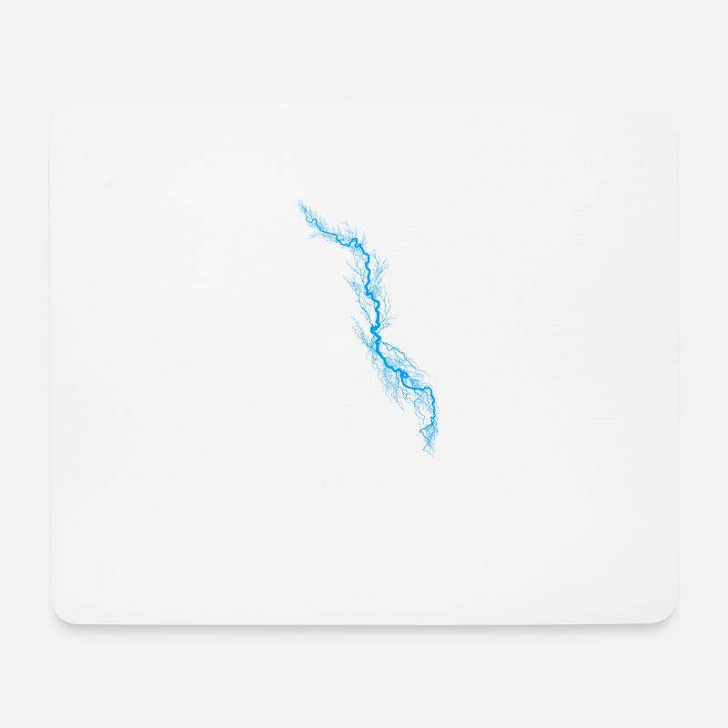 Blue Lightning Personalizable Thunderstorm Current - Mouse Pad (horizontal) - white