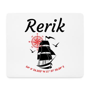 Rerik Segelschiff Kompassrose Ostsee - Mousepad (Querformat) - Weiß - Vorne