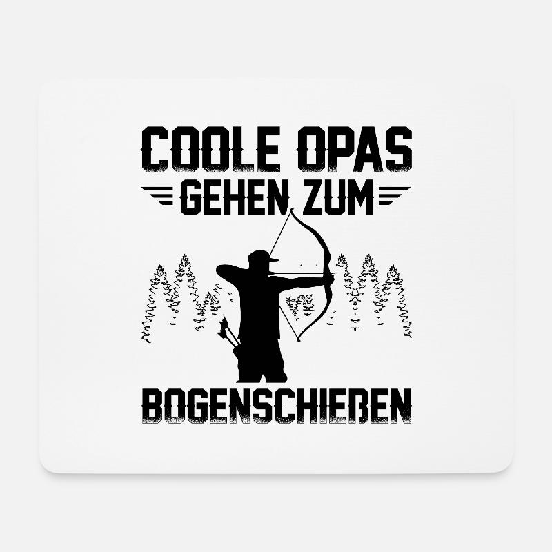 Coole Opas Gehen Zum Bogenschießen Bogensport - Mousepad (Querformat) - Weiß