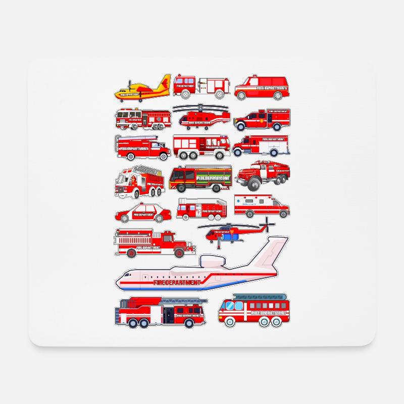Feuerwehr Feuerwehrauto Kinder - Mousepad (Querformat) - Weiß