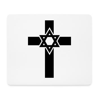 Kreuzen Davidstern Geschenk Spruch Jewish Hanukkah - Mousepad (Querformat) - Weiß - Vorne