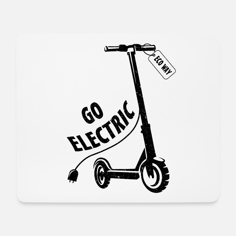 Go electric eco way Scooter Sport Hobby Roller - Mousepad (Querformat) - Weiß