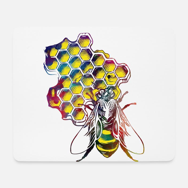 Bee and honey #bee #honey - Mouse Pad (horizontal) - white