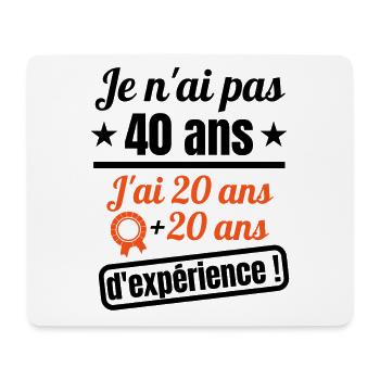 40 ans anniversaire millésime 1983 humour - Tapis de souris (format paysage) - blanc - Devant
