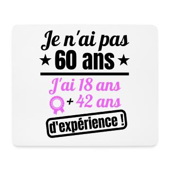60 ans anniversaire millésime 1963 humour - Tapis de souris (format paysage) - blanc - Devant