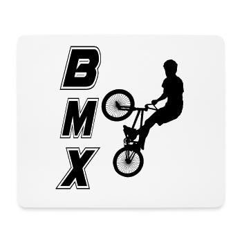 bmx race bike cyclist rider trick - Mouse Pad (horizontal) - white - Front