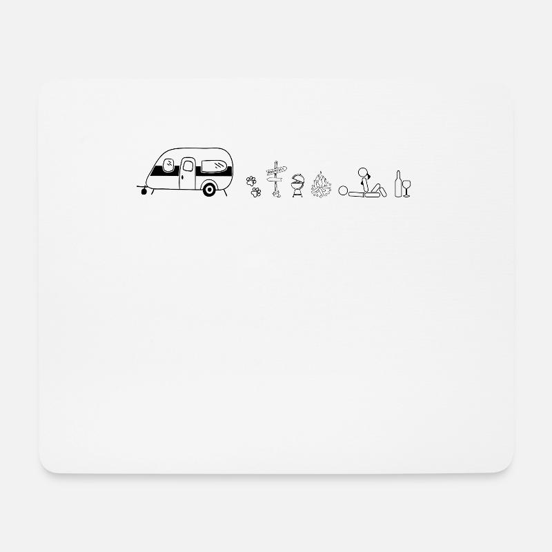 Wohnwagen Camping Caravan Symbole - Mousepad (Querformat) - Weiß