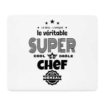super chef 100% génial t-shirt humour - Tapis de souris (format paysage) - blanc - Devant