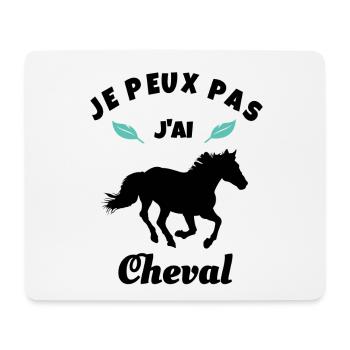 je peux pas j'ai cheval équitation - Tapis de souris (format paysage) - blanc - Devant