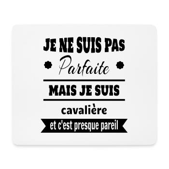 Cadeau pas parfaite mais cavalière cheval - Tapis de souris (format paysage) - blanc - Devant