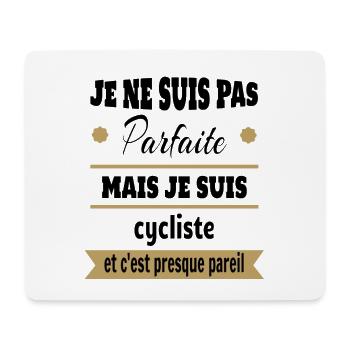 Pas parfaite mais cycliste vélo humour - Tapis de souris (format paysage) - blanc - Devant