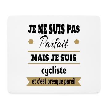 Pas parfait mais cycliste vélo humour - Tapis de souris (format paysage) - blanc - Devant