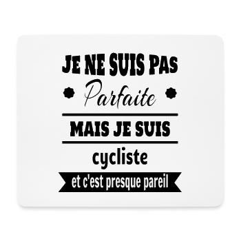 Pas parfaite mais cycliste vélo humour - Tapis de souris (format paysage) - blanc - Devant