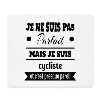 Pas parfait mais cycliste vélo humour - Tapis de souris (format paysage) - blanc - Devant