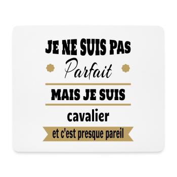 Cadeau pas parfait mais cavalier cheval - Tapis de souris (format paysage) - blanc - Devant