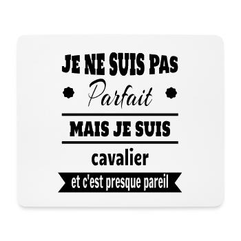 Cadeau pas parfait mais cavalier cheval - Tapis de souris (format paysage) - blanc - Devant