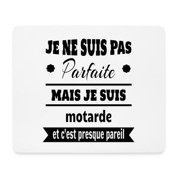Pas parfaite mais motarde moto humour - Tapis de souris (format paysage) - blanc - Devant