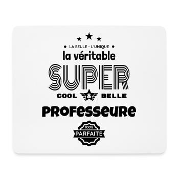 super professeure 100% parfaite t-shirt humour - Tapis de souris (format paysage) - blanc - Devant