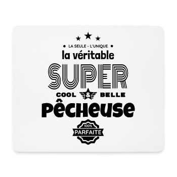 super pêcheuse 100% parfaite t-shirt humour - Tapis de souris (format paysage) - blanc - Devant
