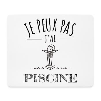 je peux pas j’ai piscine humour piscine sport - Tapis de souris (format paysage) - blanc - Devant