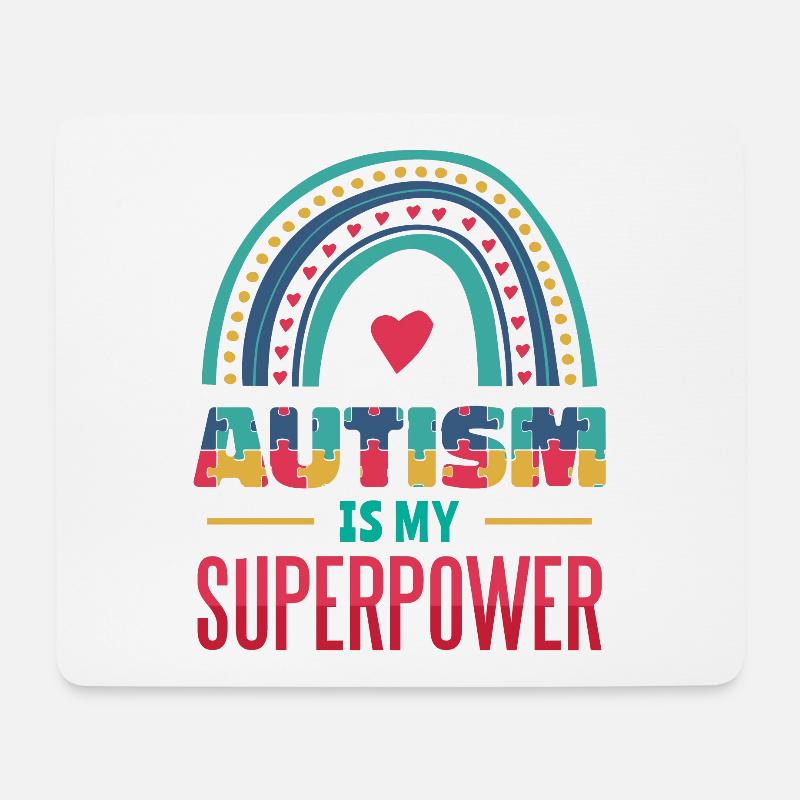 Autismus ist meine Superkraft - Mousepad (Querformat) - Weiß