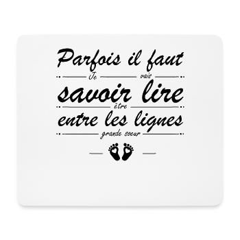 J'ai un secret je vais être grande soeur annonce - Tapis de souris (format paysage) - blanc - Devant