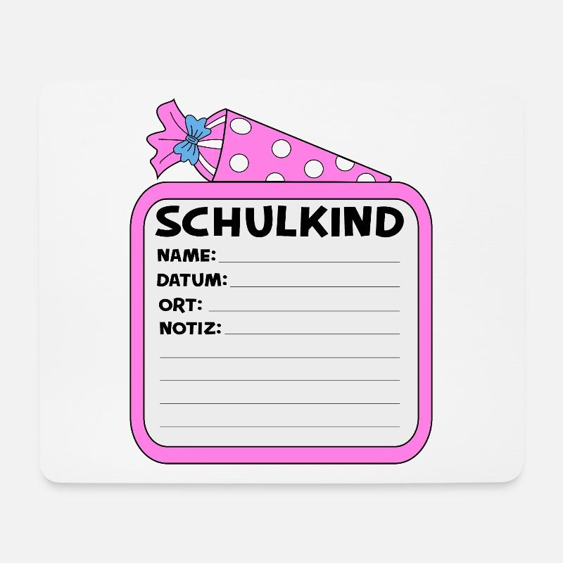 Schulkind Namensschild pink - Mousepad (Querformat) - Weiß