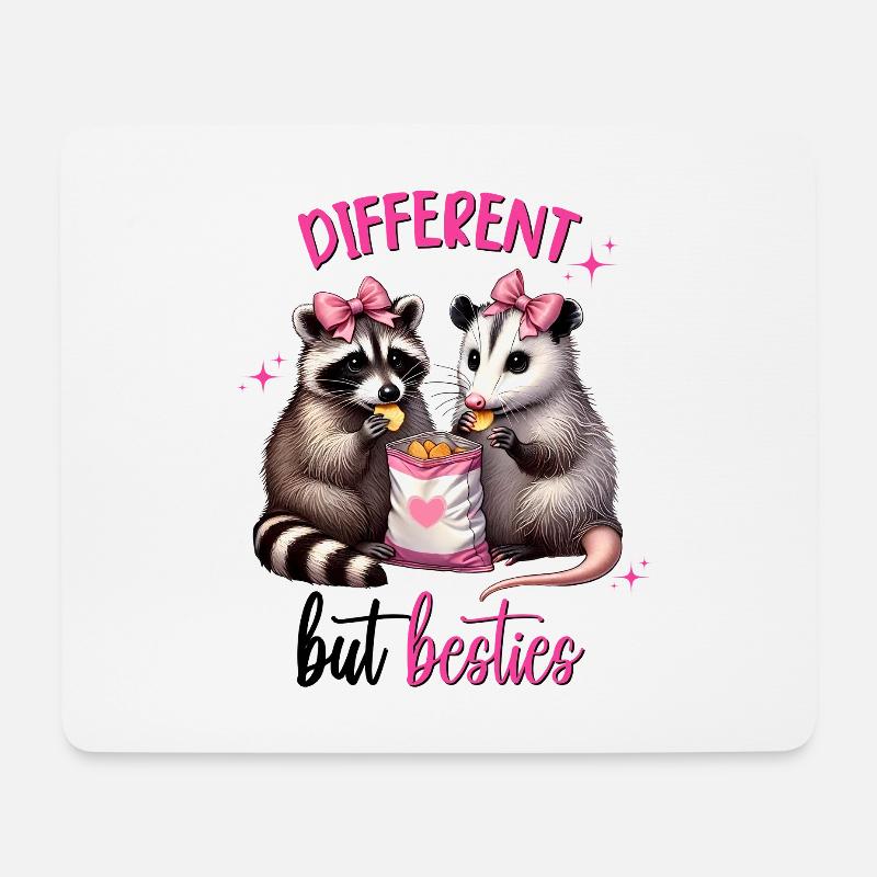 Différent mais meilleures amies, Amitié, Saint-Valentin - Tapis de souris (format paysage) - blanc