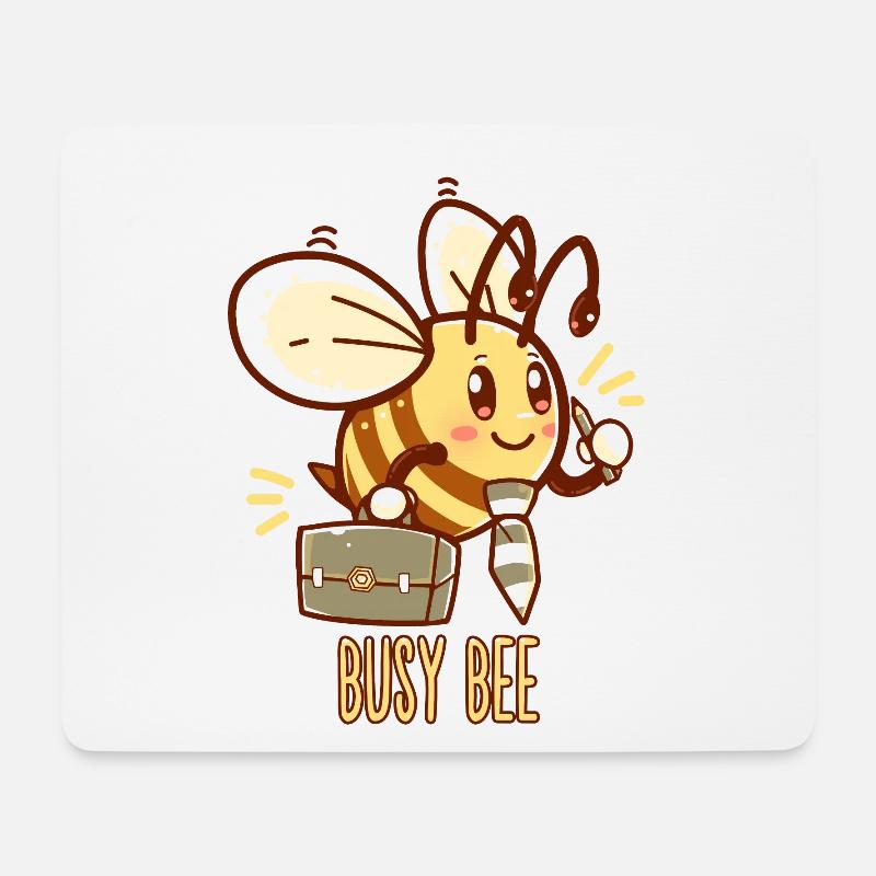 Beschäftigte Biene - Biene beschäftigt - Mousepad (Querformat) - Weiß