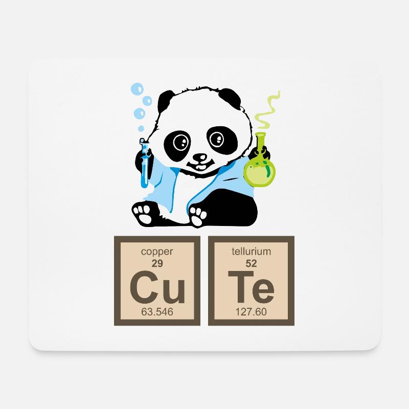 Panda - Professeur Panda Cute - Tapis de souris (format paysage) - blanc