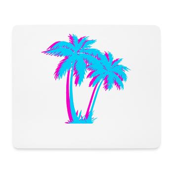 Beach Vaporwave Palm Tree Gift Aesthetic Tropical - Mouse Pad (horizontal) - white - Front