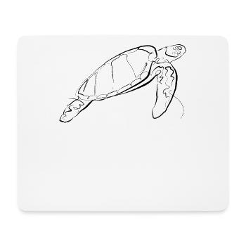 Turtle - one line drawing - Mouse Pad (horizontal) - white - Front