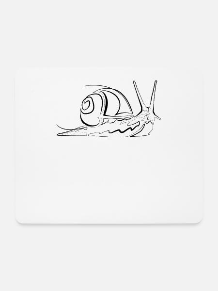 Schnecke - one line drawing - Mousepad (Querformat) - Weiß