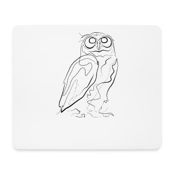 Owl - one line drawing - Mouse Pad (horizontal) - white - Front