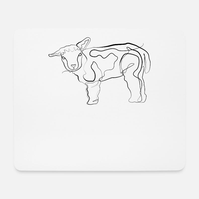 Baby Schaf Lamm - one line drawing - Mousepad (Querformat) - Weiß
