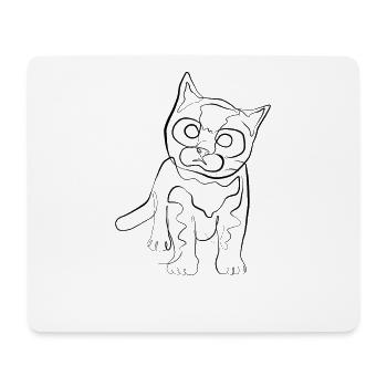Baby Kitten - one line drawing - Mouse Pad (horizontal) - white - Front