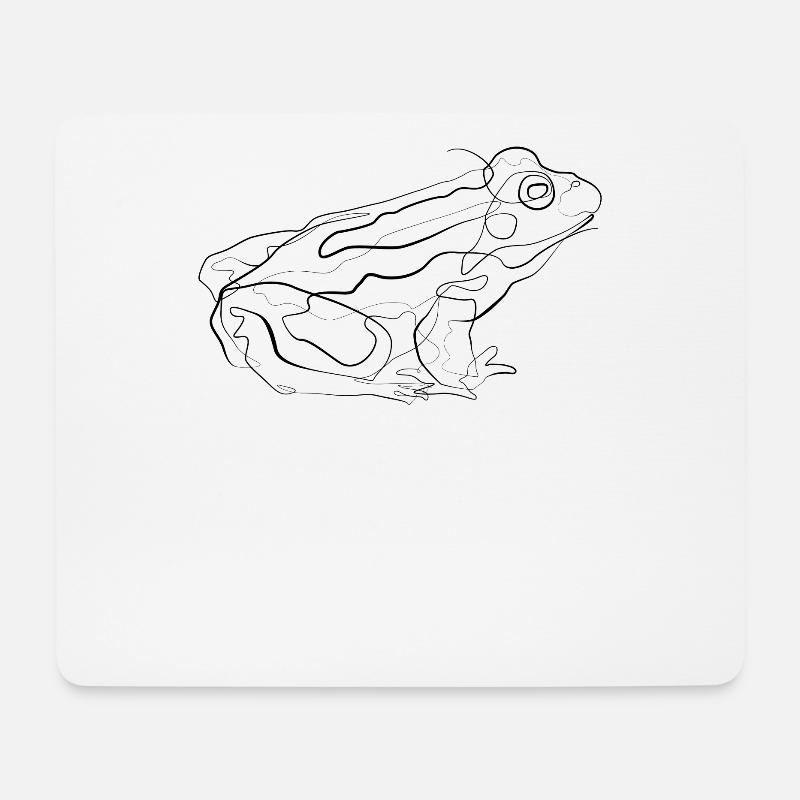 Frosch Amphibie - one line drawing - Mousepad (Querformat) - Weiß