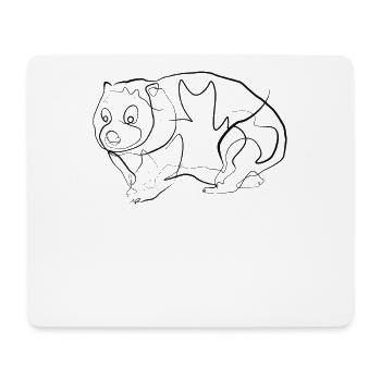 Wombat Australia - one line drawing - Mouse Pad (horizontal) - white - Front
