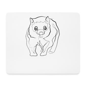 Wombat - one line drawing - Mouse Pad (horizontal) - white - Front