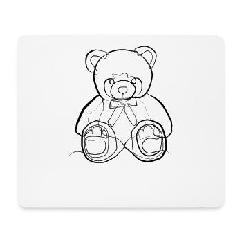 Teddy bear - one line drawing - Mouse Pad (horizontal) - white - Front