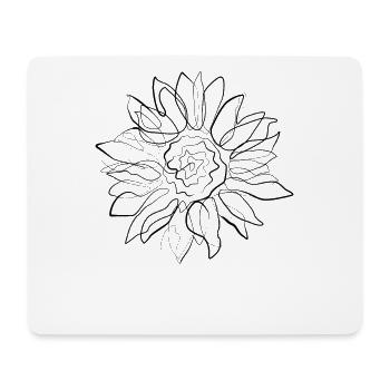 Sonnenblume Sommer - one line drawing - Mousepad (Querformat) - Weiß - Vorne