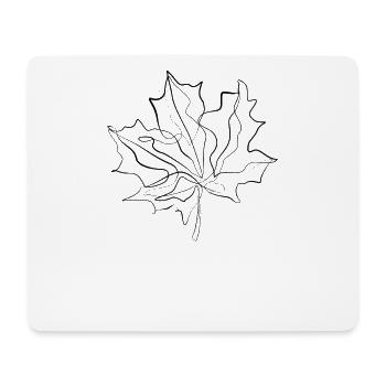 Kanada Ahornblatt - one line drawing - Mousepad (Querformat) - Weiß - Vorne