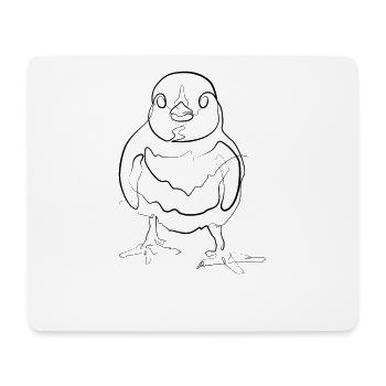 Poulet bébé poussin - one line drawing - Tapis de souris (format paysage) - blanc - Devant