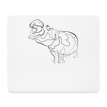 Hippo Hippo Hippo - one line drawing - Mouse Pad (horizontal) - white - Front