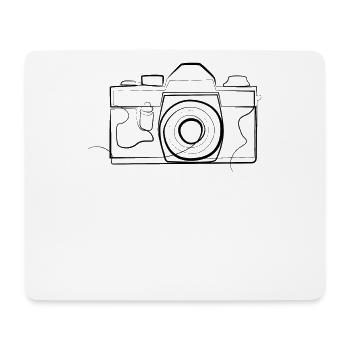 Vintage Kamera Fotograf - one line drawing - Mousepad (Querformat) - Weiß - Vorne