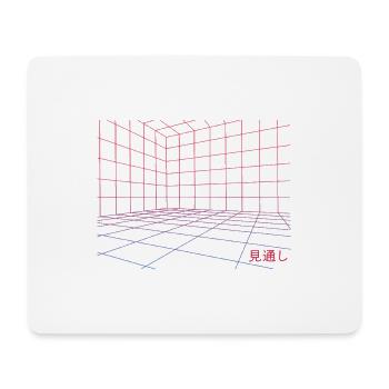 Ästhetisches Dampfwellen-geometrisches Gitter futuristisch - Mousepad (Querformat) - Weiß - Vorne