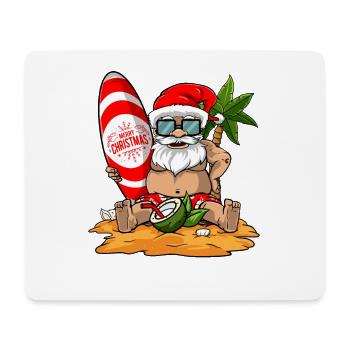 Noël en été Plage drôle de Santa Hawaiian - Tapis de souris (format paysage) - blanc - Devant